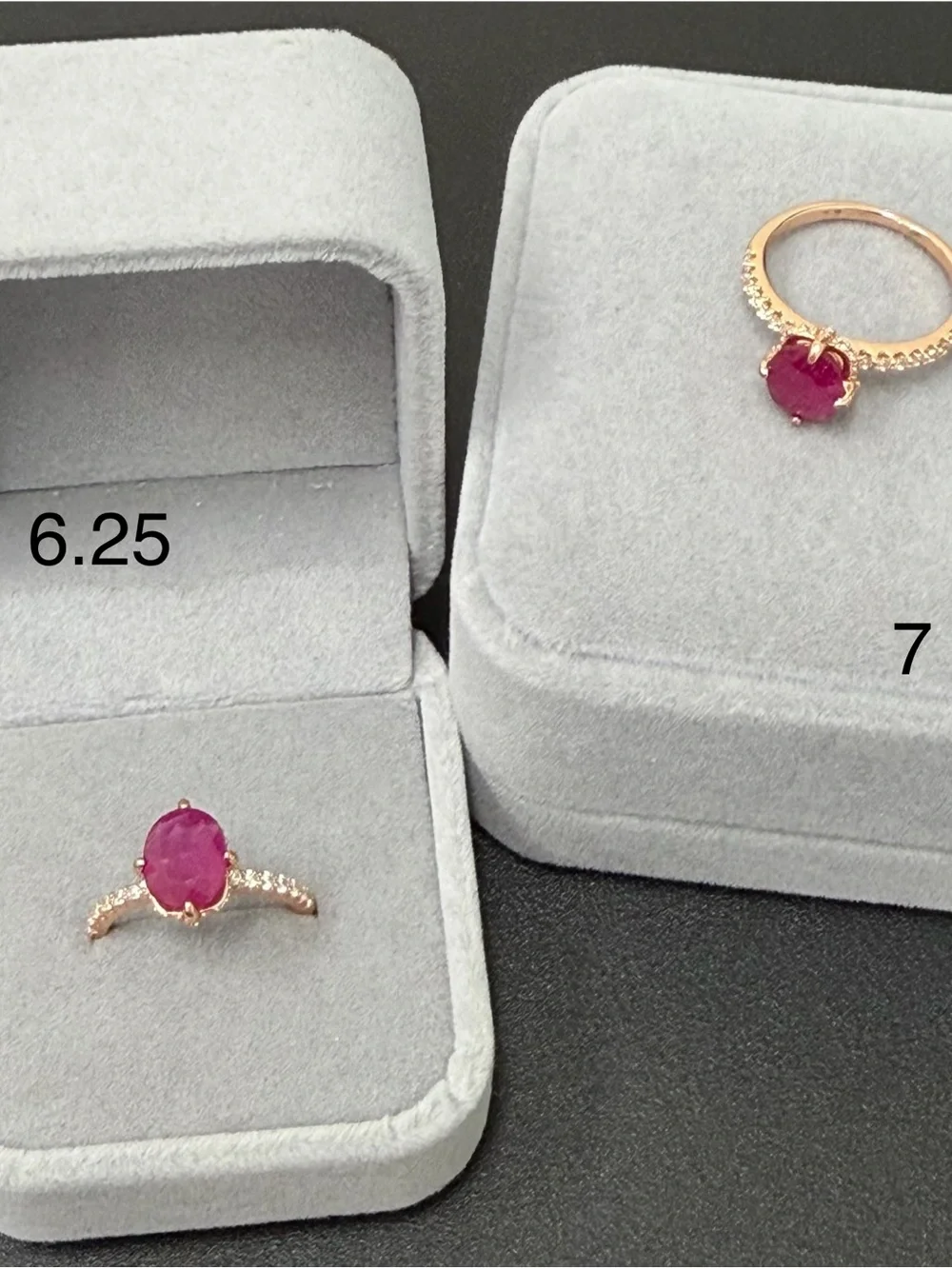 Stunning!!  2CT Natural Red Ruby with Hidden Halo Rose Gold over 925 Sterling